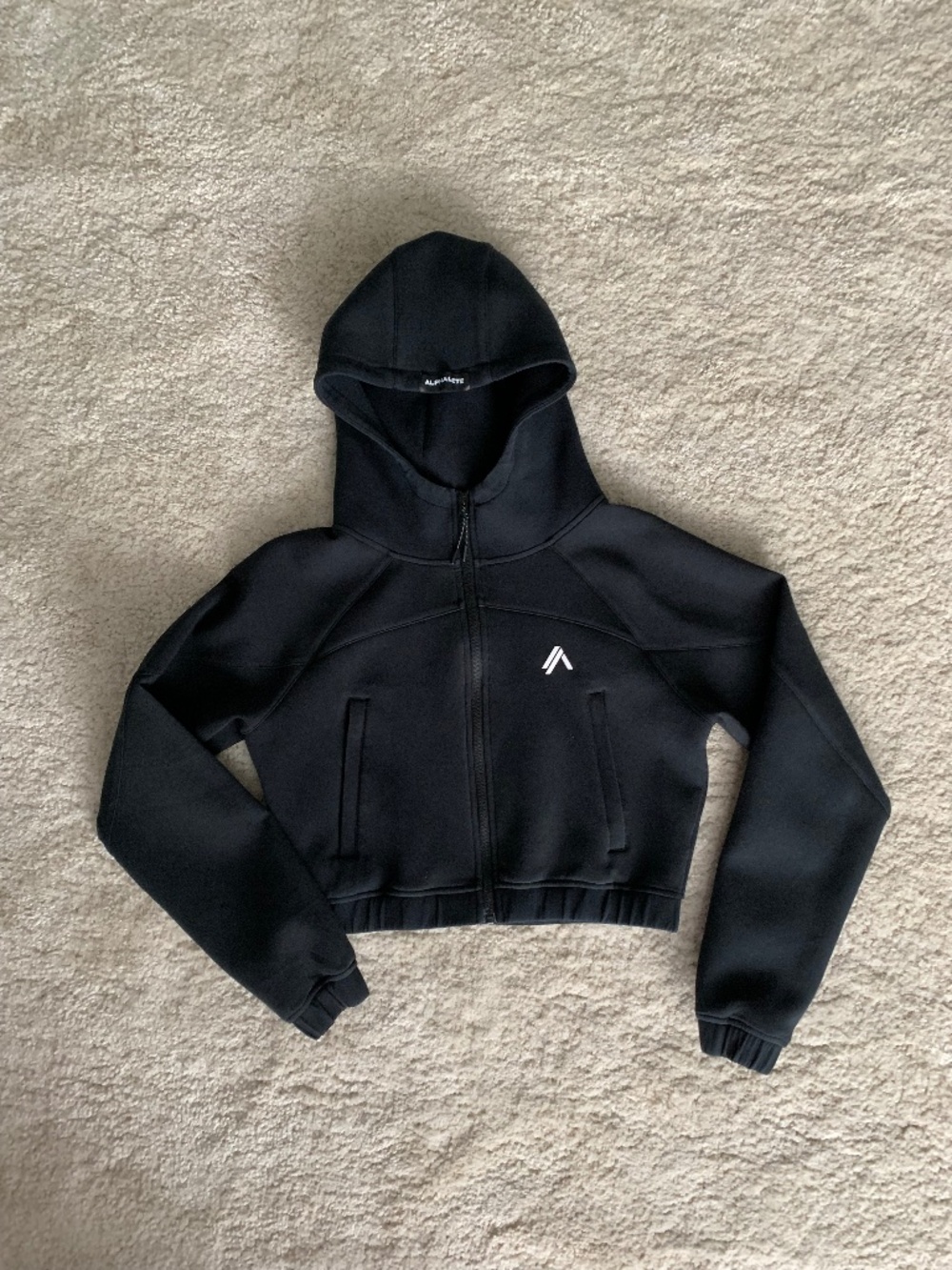 Alphalete Black Cropped Full Zip Hoodie